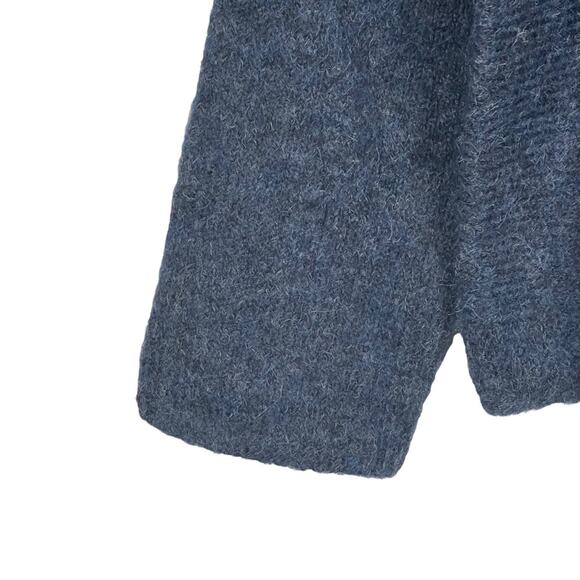 FRNCH Paris Sweater Blue Fuzzy Knit Size S/M NWT - Picture 3 of 9